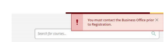 This is an image of a pop up box with a red exclamation point that alerts the user of a hold on a student's record. 
